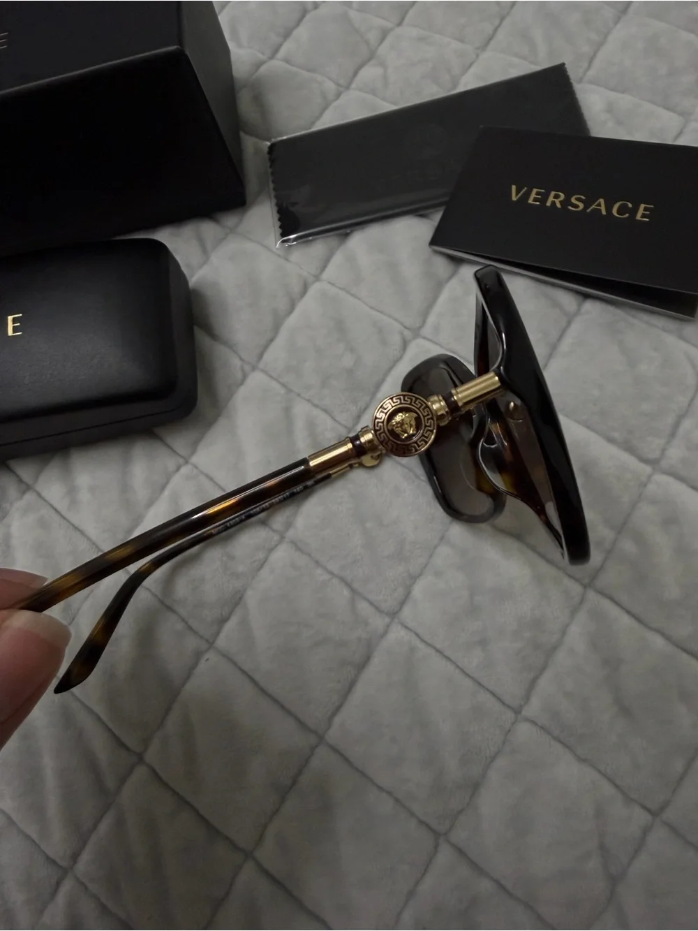 Versace Medusa Medallion Tortoiseshell Sunglasses